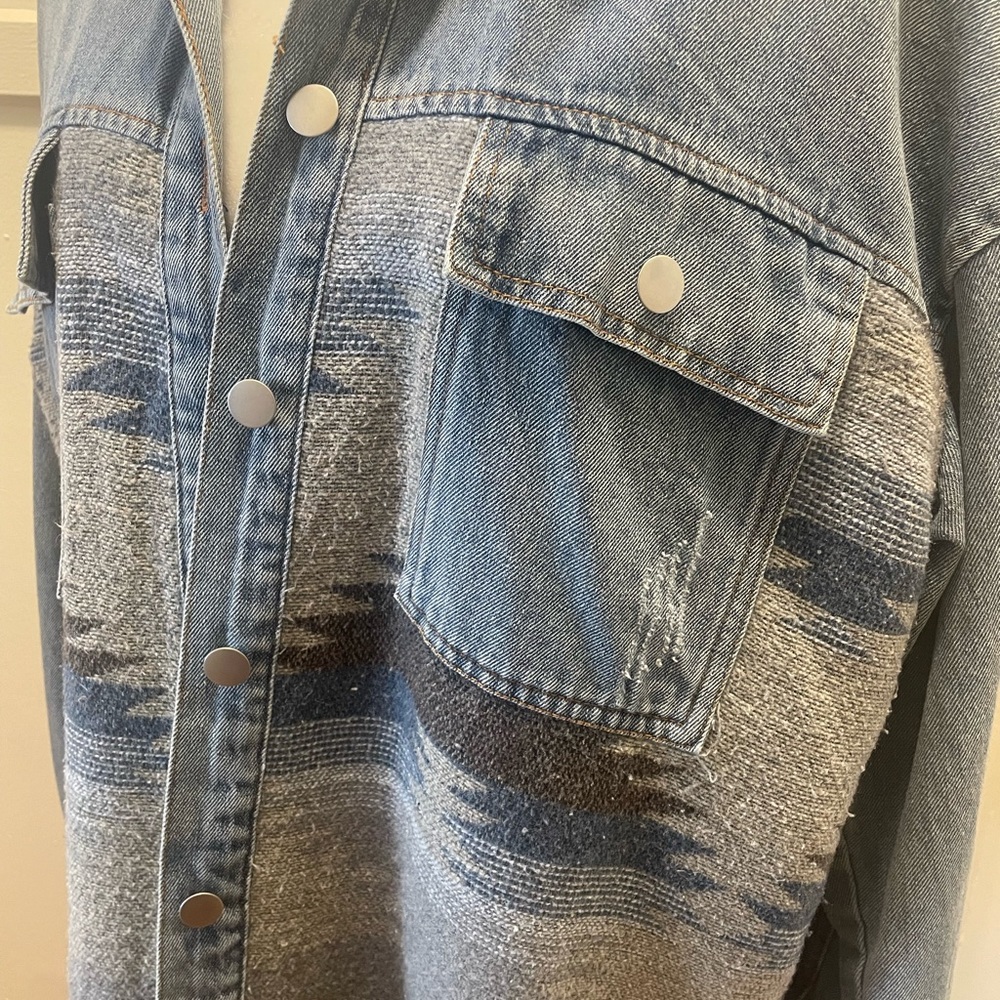 Denim Aztec Overshirt - Picture 3 of 5